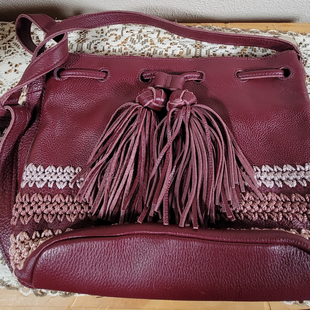 The Sak Brown Crossbody Bag with Fringe Details